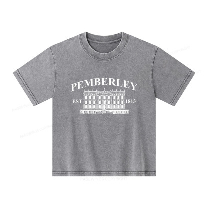 Pagewings Pemberley Unisex EST 1813 Unisex Kids Washed T-shirt