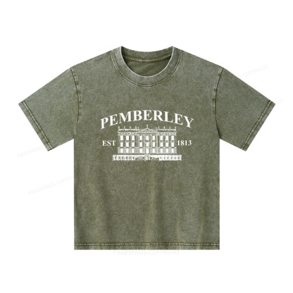 Pagewings Pemberley Unisex EST 1813 Unisex Kids Washed T-shirt