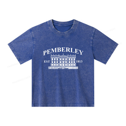 Pagewings Pemberley Unisex EST 1813 Unisex Kids Washed T-shirt