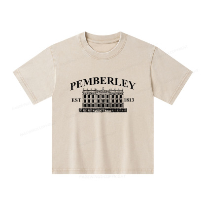 Pagewings Pemberley Unisex EST 1813 Unisex Kids Washed T-shirt