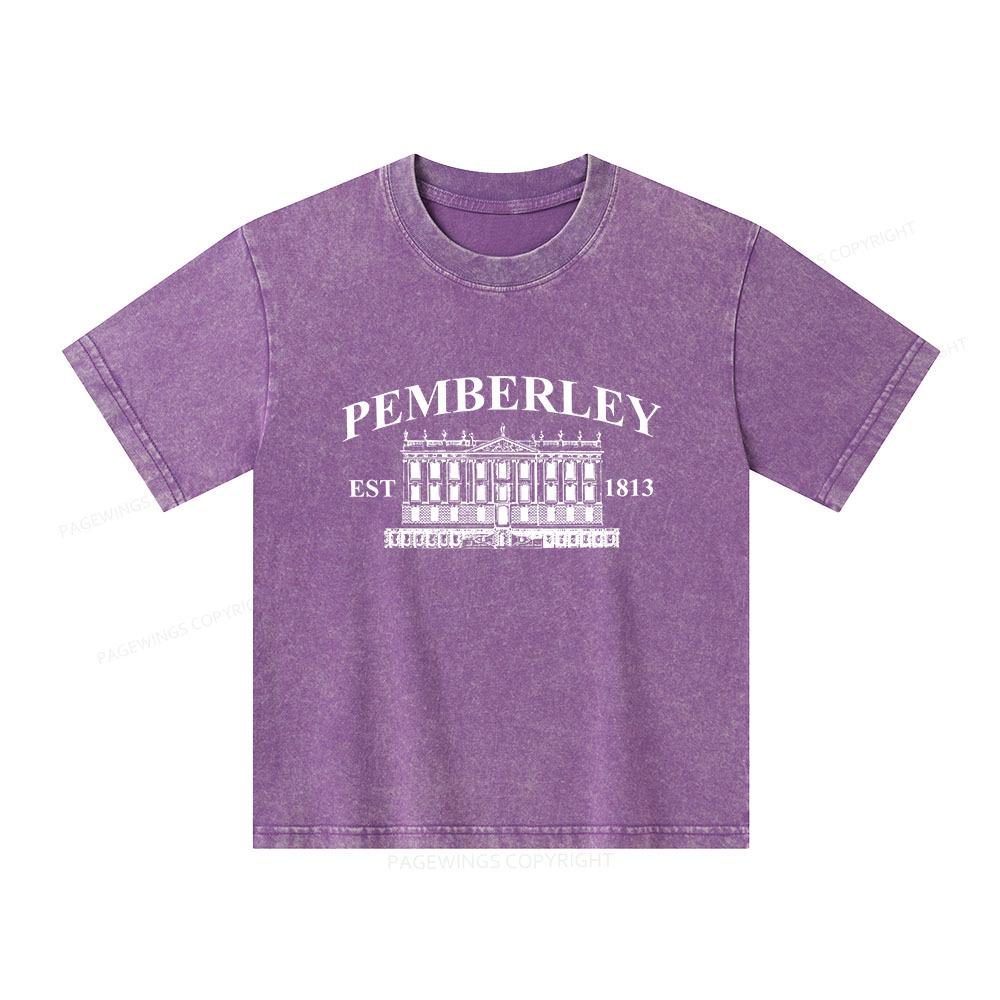 Pagewings Pemberley Unisex EST 1813 Unisex Kids Washed T-shirt
