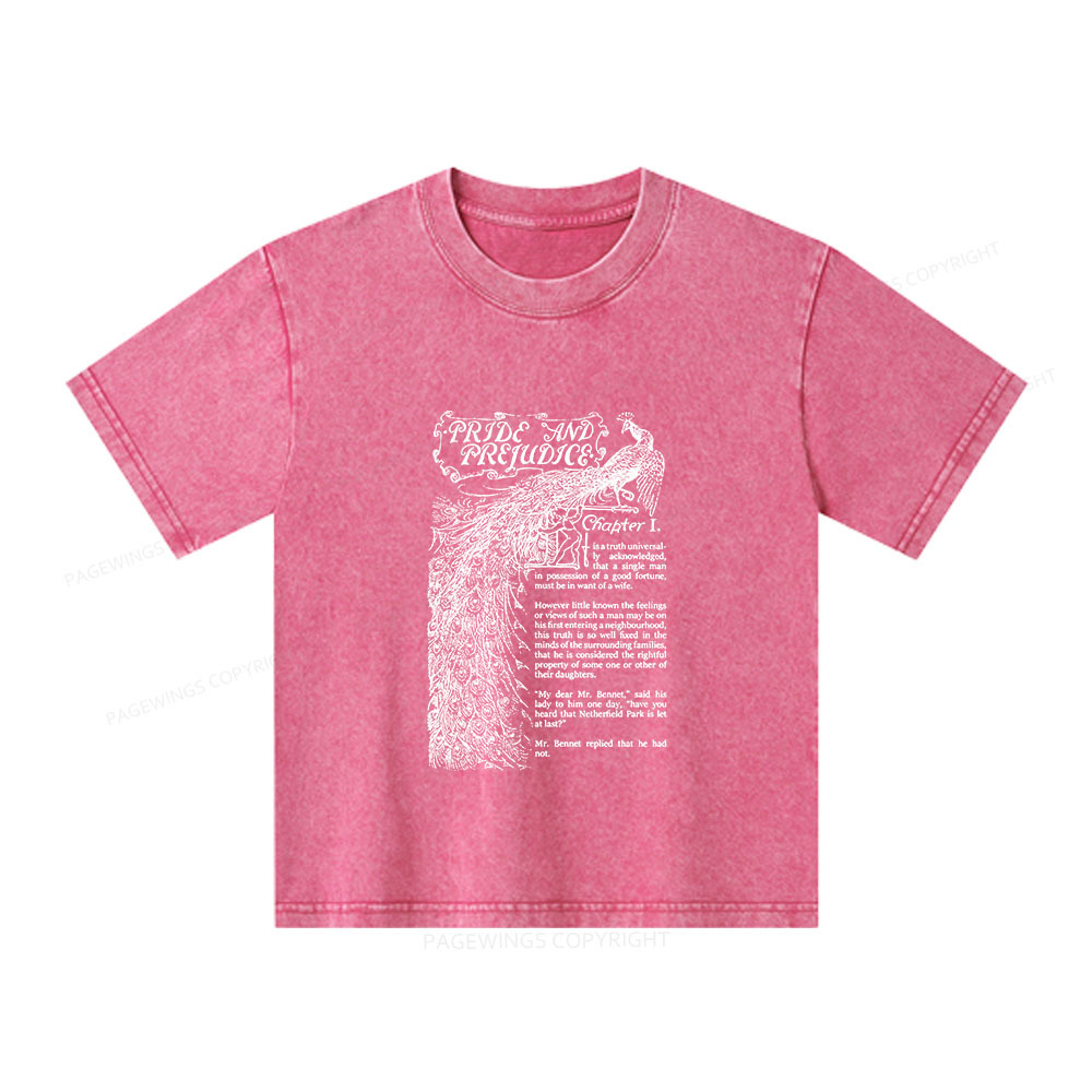 Pagewings Pride and Prejudice Unisex Kids Washed T-shirt