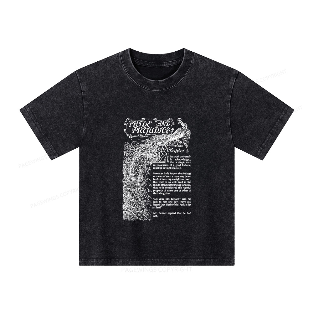 Pagewings Pride and Prejudice Unisex Kids Washed T-shirt