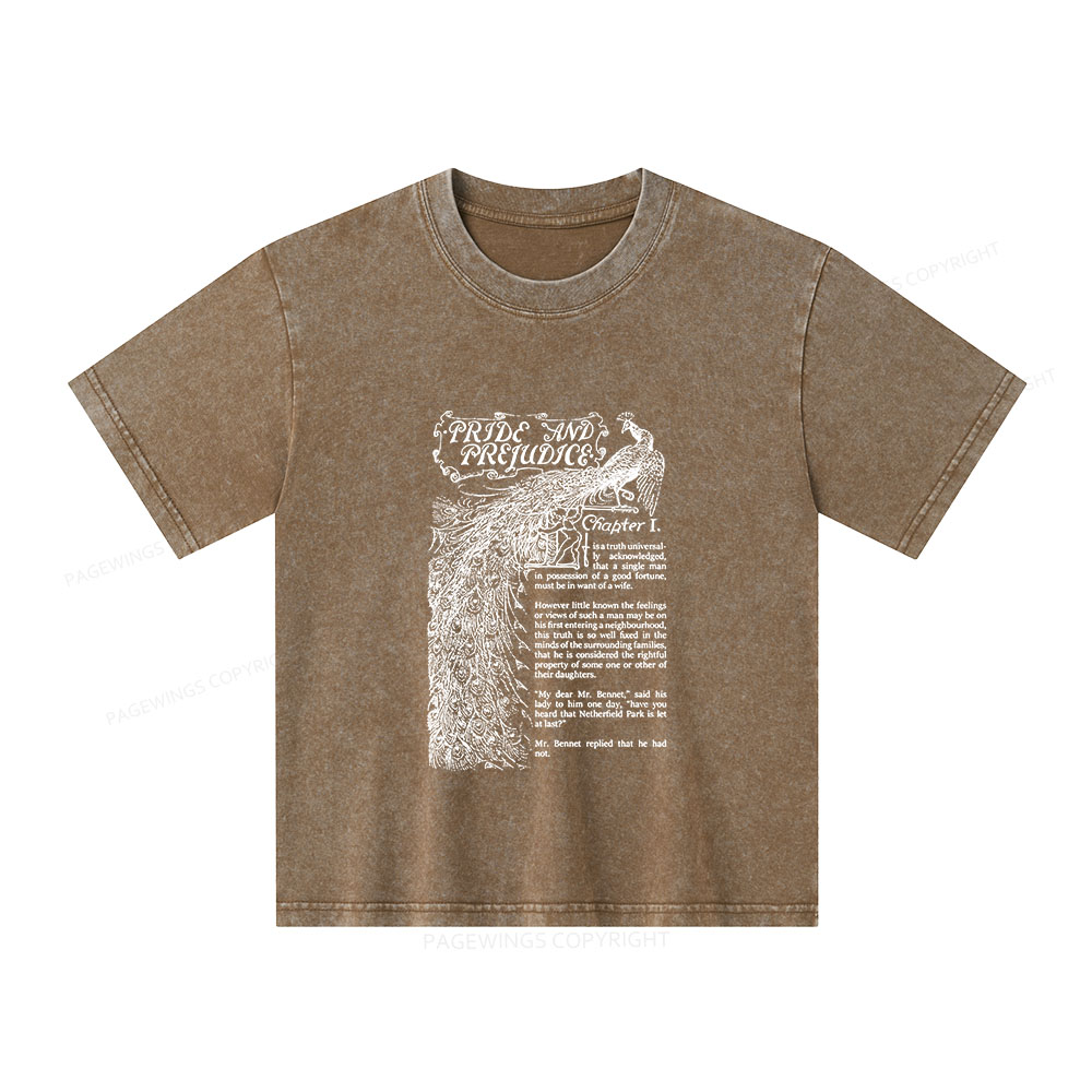 Pagewings Pride and Prejudice Unisex Kids Washed T-shirt