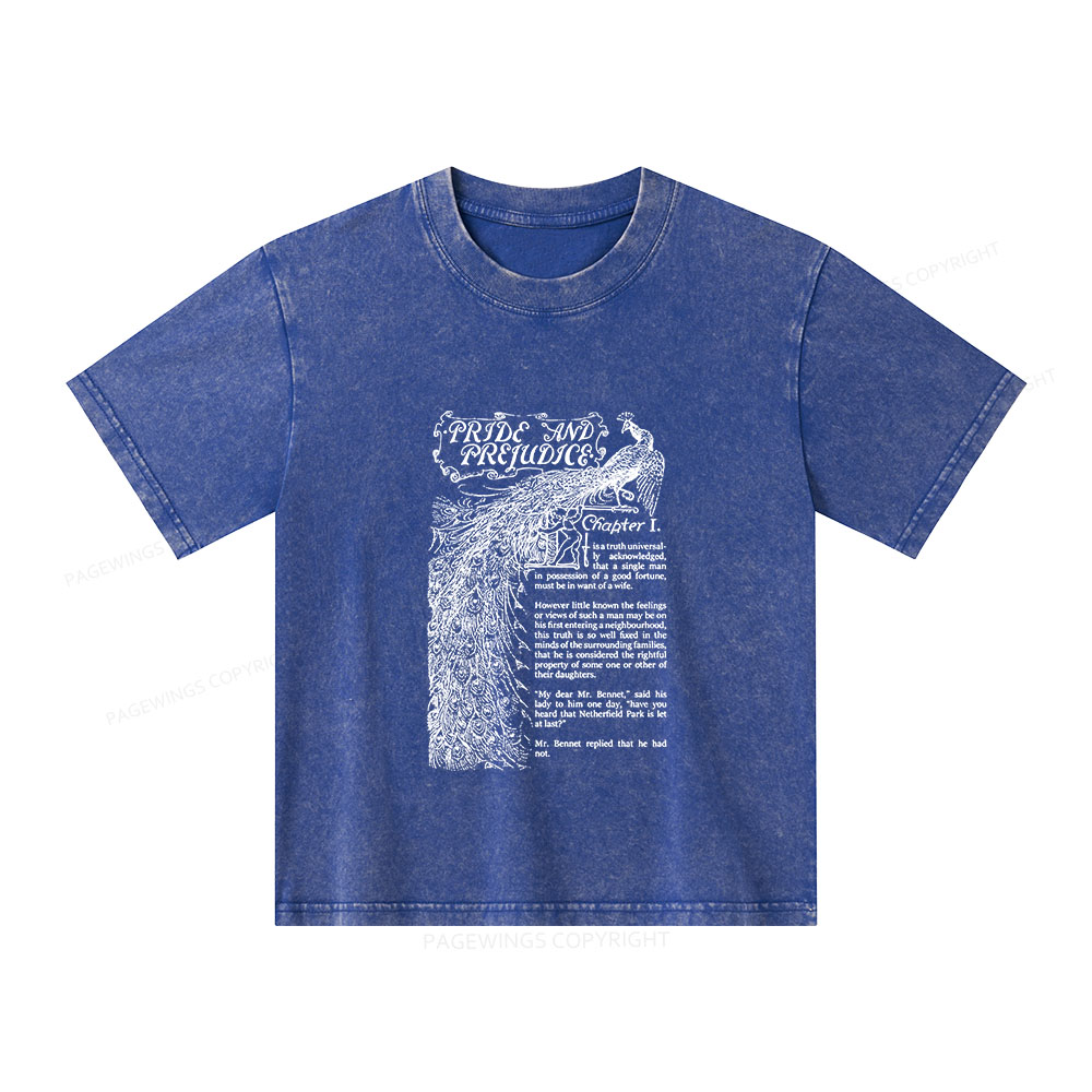 Pagewings Pride and Prejudice Unisex Kids Washed T-shirt