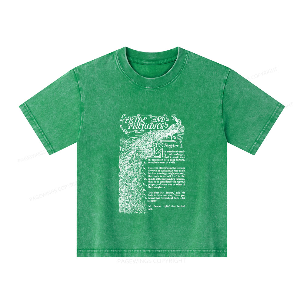 Pagewings Pride and Prejudice Unisex Kids Washed T-shirt