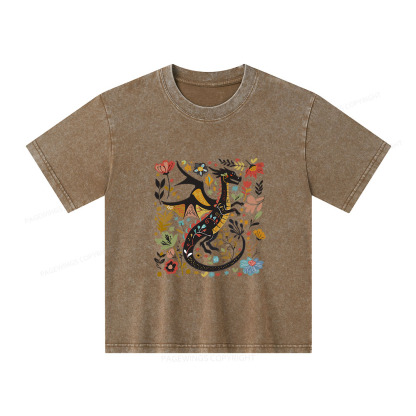 Pagewings Fantasy Reader Unisex Kids Washed T-shirt