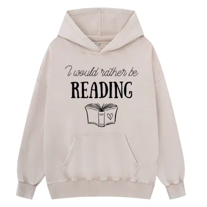 Pagewings I Would Rather Be Reading Unisex Washed Hoodie