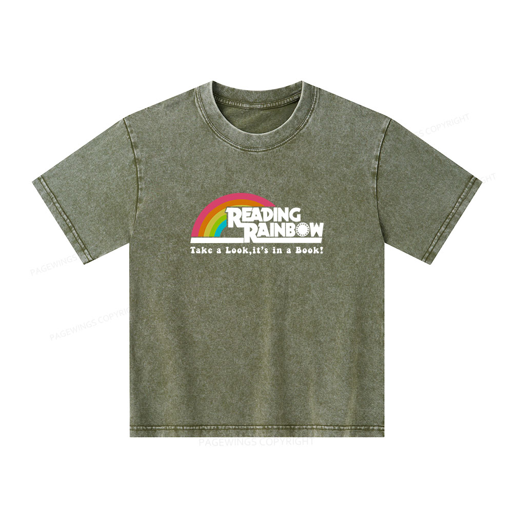 Pagewings Take a Look it's in a Book Unisex Kids Washed T-shirt