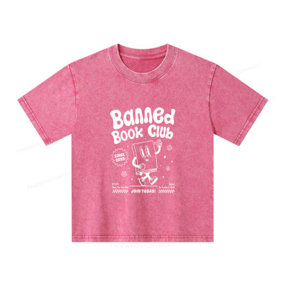 Pagewings Banned Book Club Unisex Kids Washed T-shirt