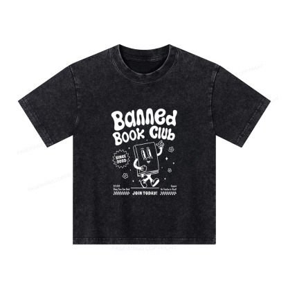 Pagewings Banned Book Club Unisex Kids Washed T-shirt