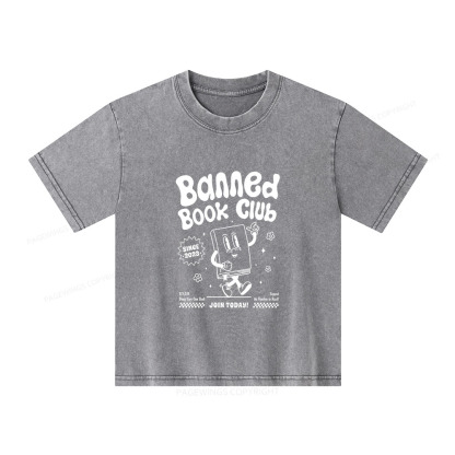 Pagewings Banned Book Club Unisex Kids Washed T-shirt