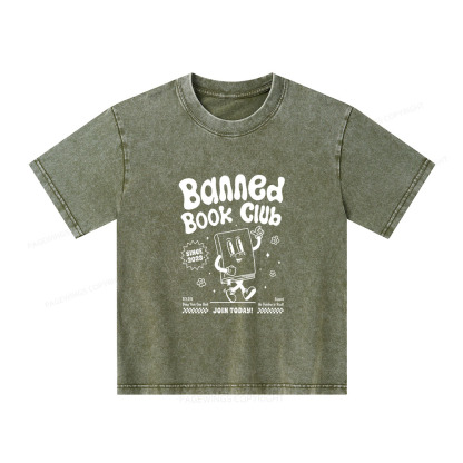Pagewings Banned Book Club Unisex Kids Washed T-shirt