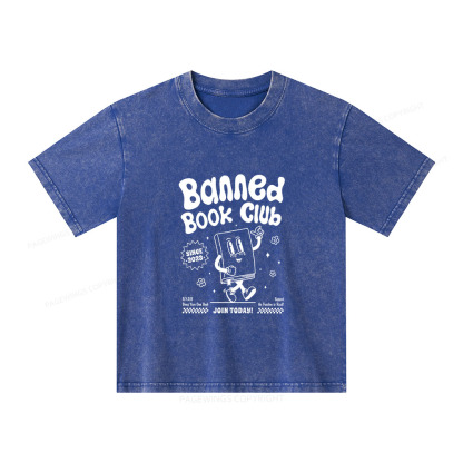 Pagewings Banned Book Club Unisex Kids Washed T-shirt