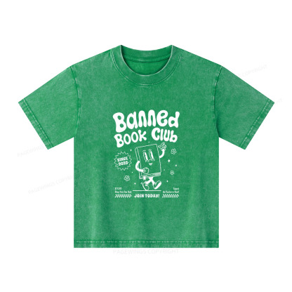 Pagewings Banned Book Club Unisex Kids Washed T-shirt