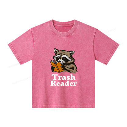 Pagewings Trash Reader Unisex Kids Washed T-shirt