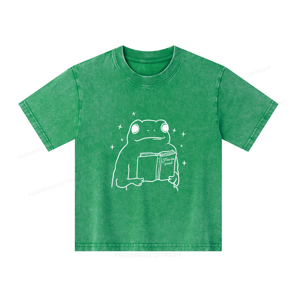 Pagewings Faerie Smut and Frogs Comfort Unisex Kids Washed T-shirt
