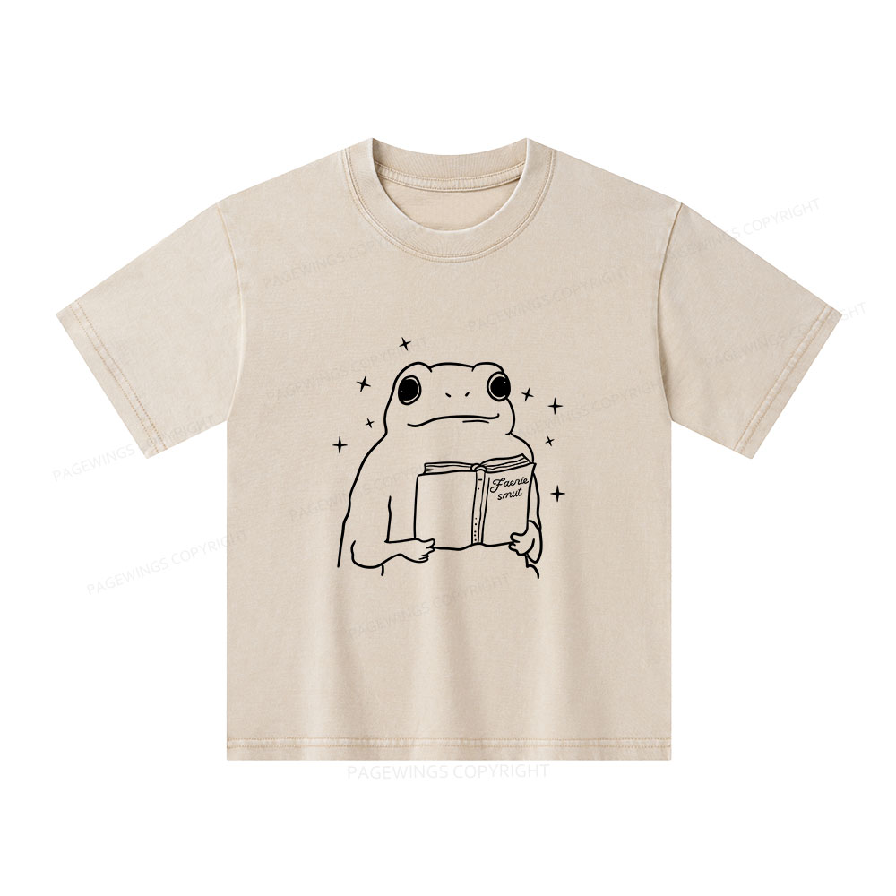 Pagewings Faerie Smut and Frogs Comfort Unisex Kids Washed T-shirt
