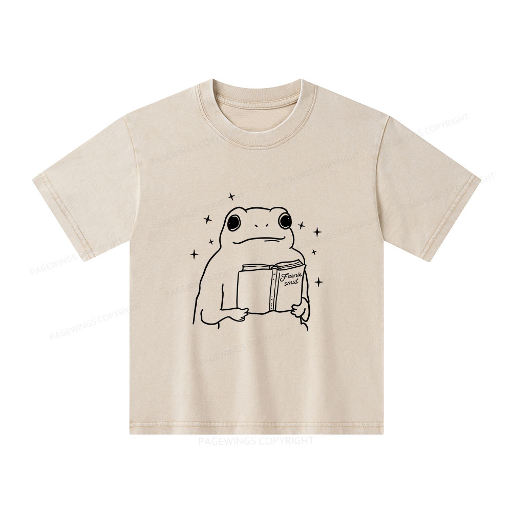 Pagewings Faerie Smut and Frogs Comfort Unisex Kids Washed T-shirt