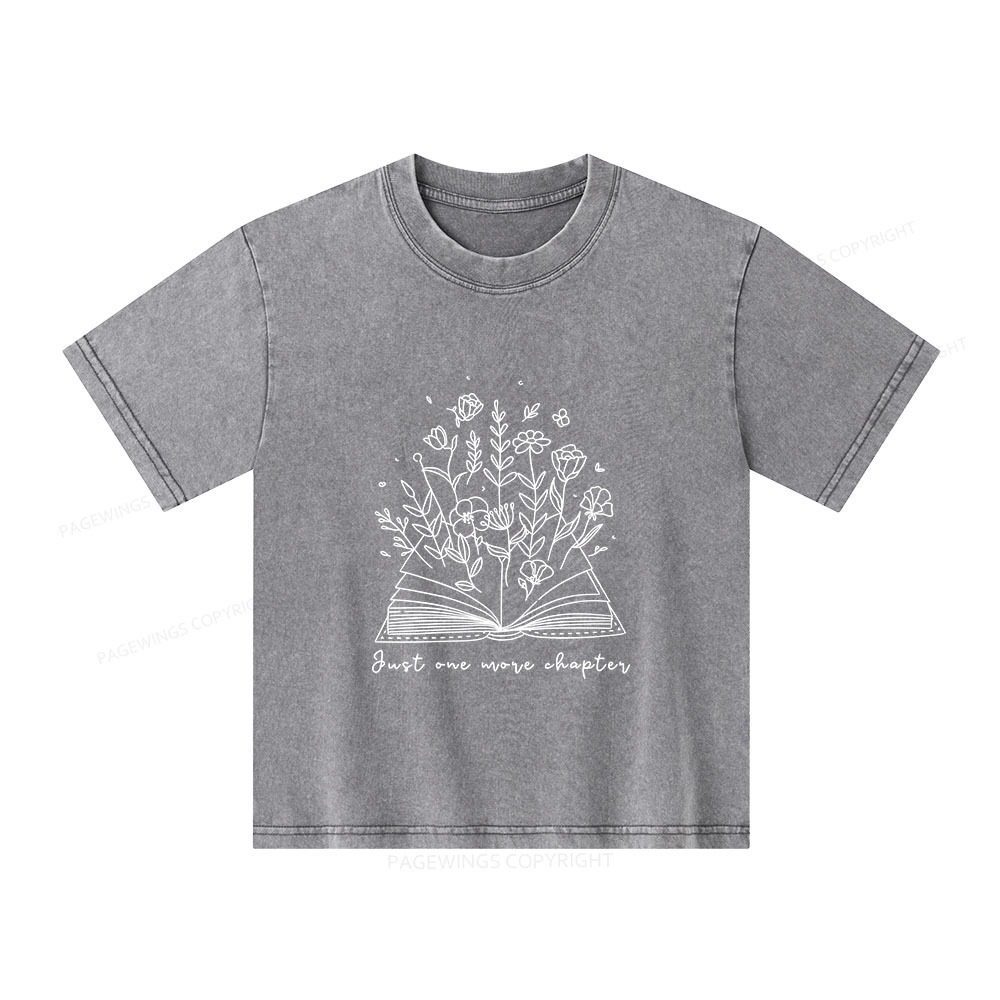 Pagewings Just One More Chapter Unisex Kids Washed T-shirt