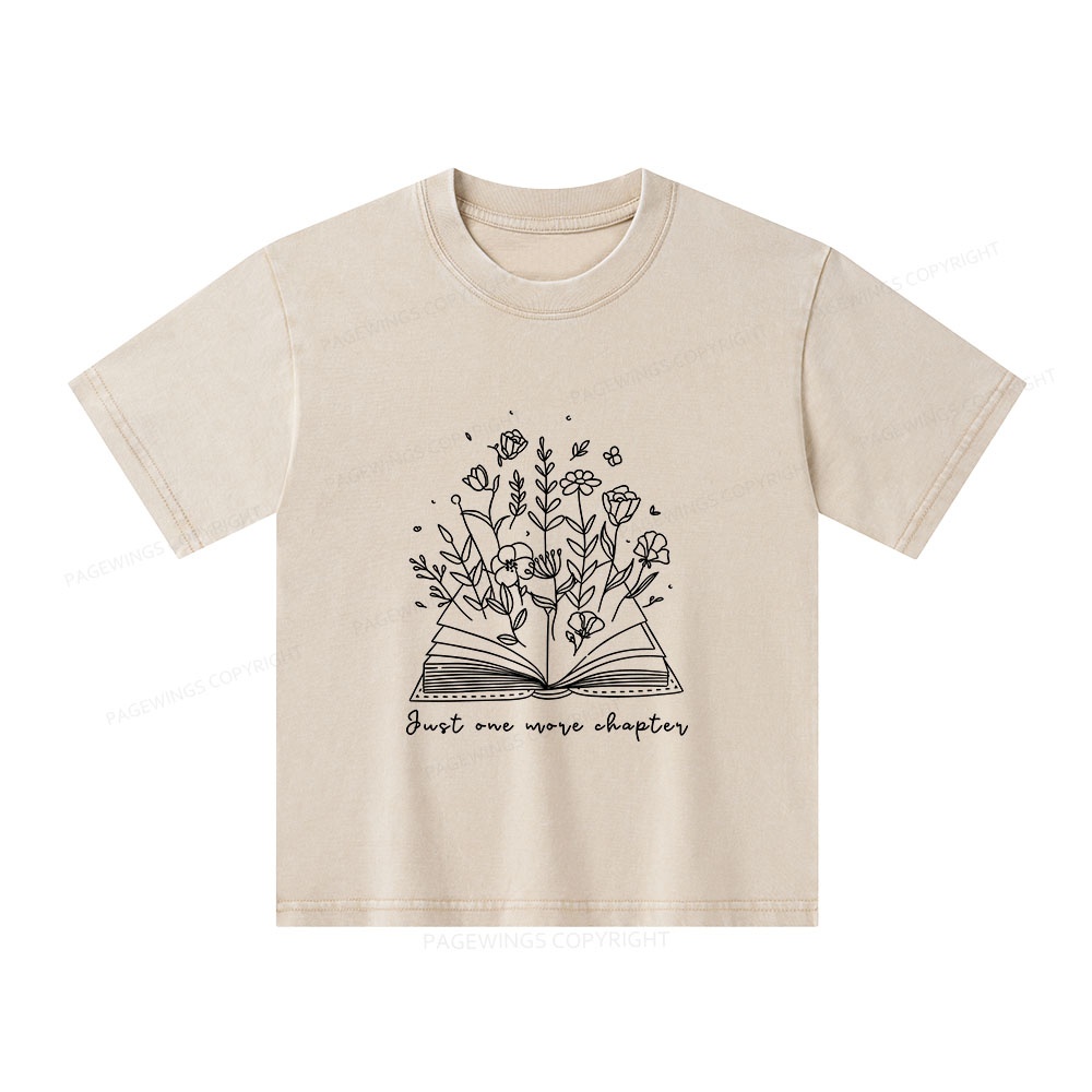 Pagewings  Just One More Chapter Unisex Kids Washed T-shirt