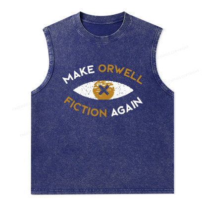 Pagewings Make Orwell Fiction Again - Dystopian Literature Philosophy  Unisex Washed Tank Top