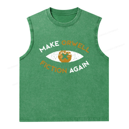 Pagewings Make Orwell Fiction Again - Dystopian Literature Philosophy  Unisex Washed Tank Top