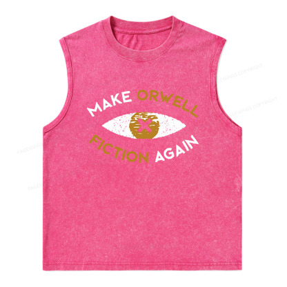 Pagewings Make Orwell Fiction Again - Dystopian Literature Philosophy  Unisex Washed Tank Top