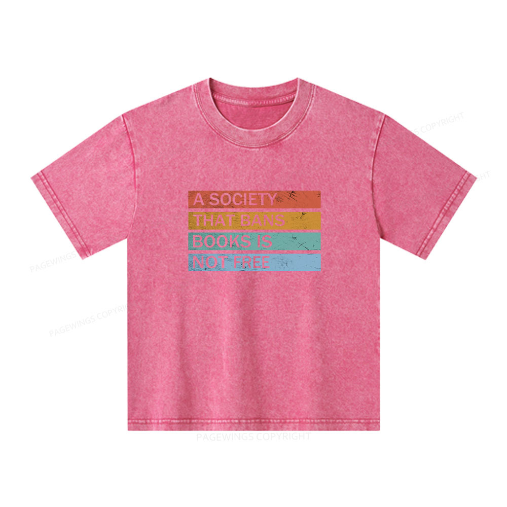 Pagewings Banned Books Shirt Read Banned Books Unisex Kids Washed T-sh