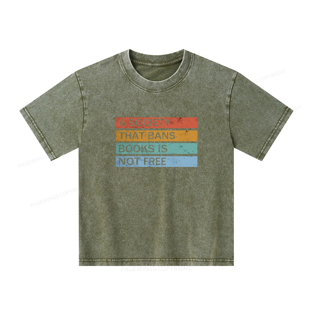 Pagewings Banned Books Shirt  Read Banned Books Unisex Kids Washed T-shirt