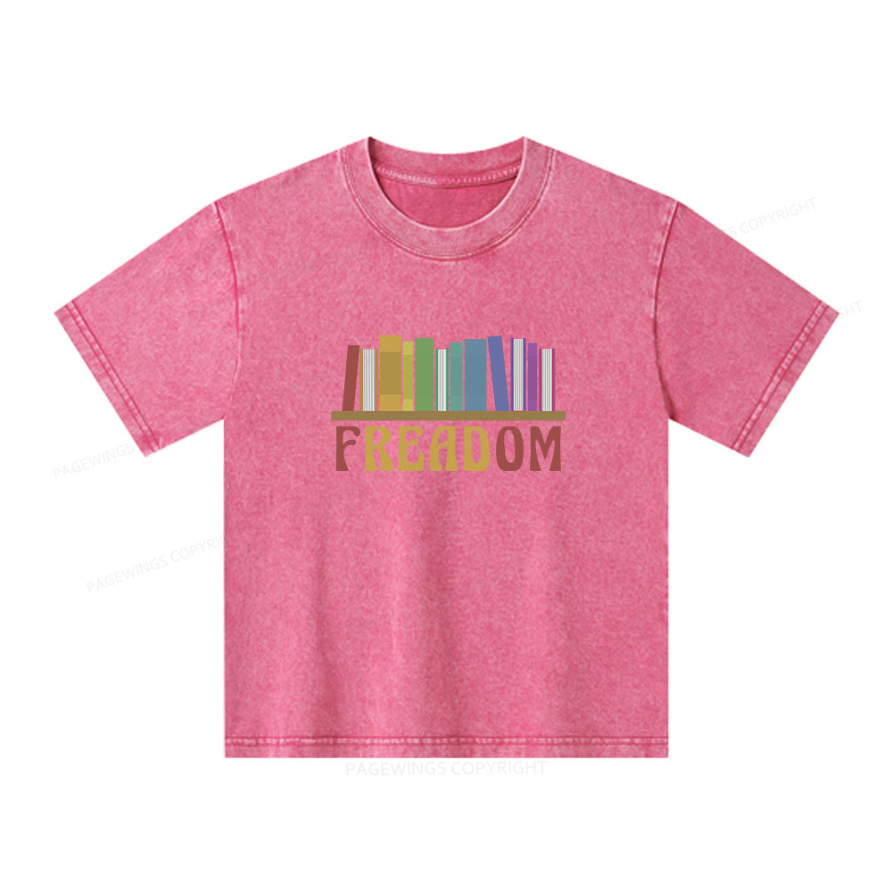 Pagewings Freadom Unisex Kids Washed T-shirt