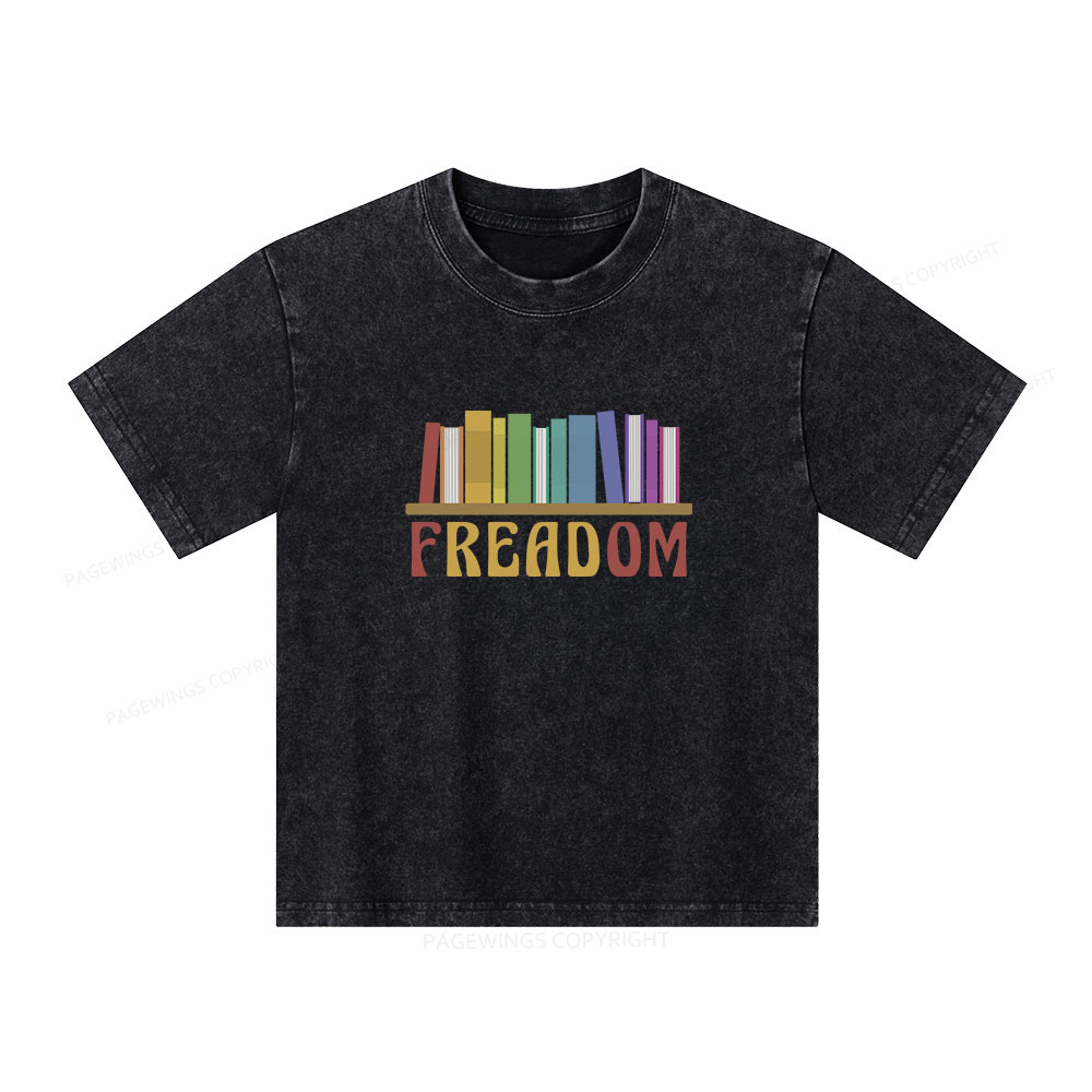 Pagewings Freadom Unisex Kids Washed T-shirt