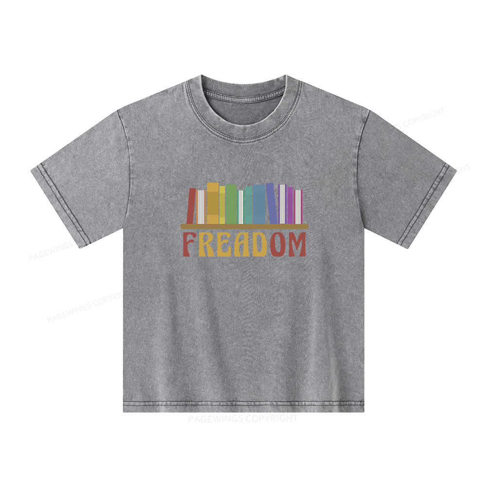 Pagewings Freadom Unisex Kids Washed T-shirt