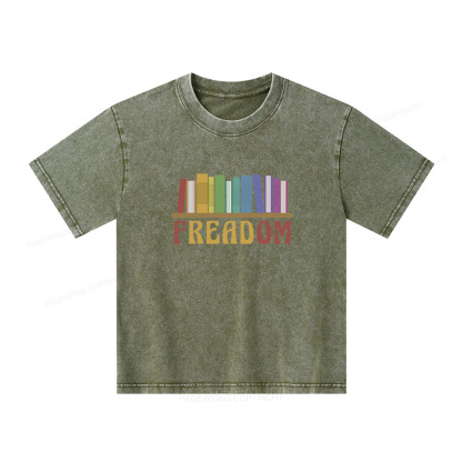 Pagewings Freadom Unisex Kids Washed T-shirt