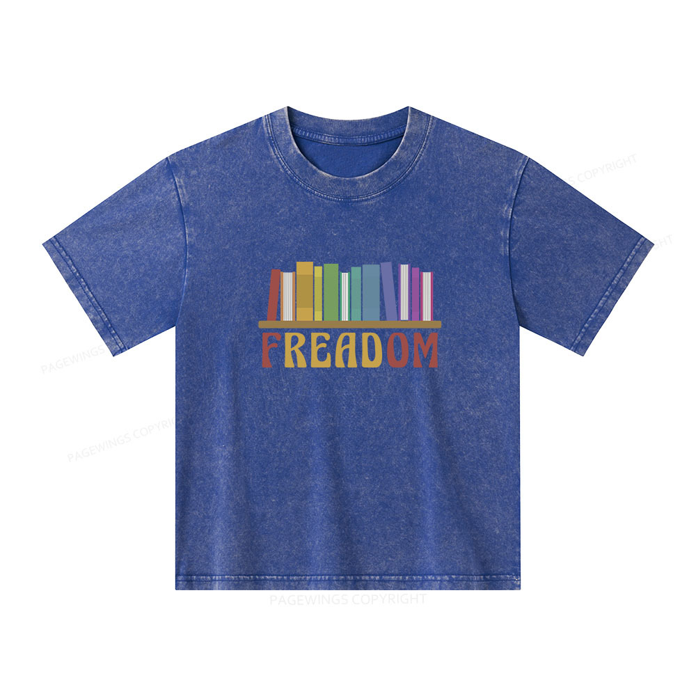 Pagewings Freadom Unisex Kids Washed T-shirt