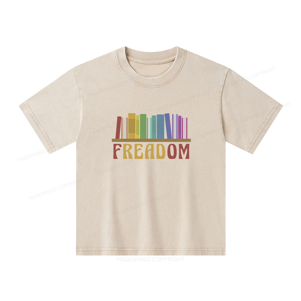 Pagewings Freadom Unisex Kids Washed T-shirt