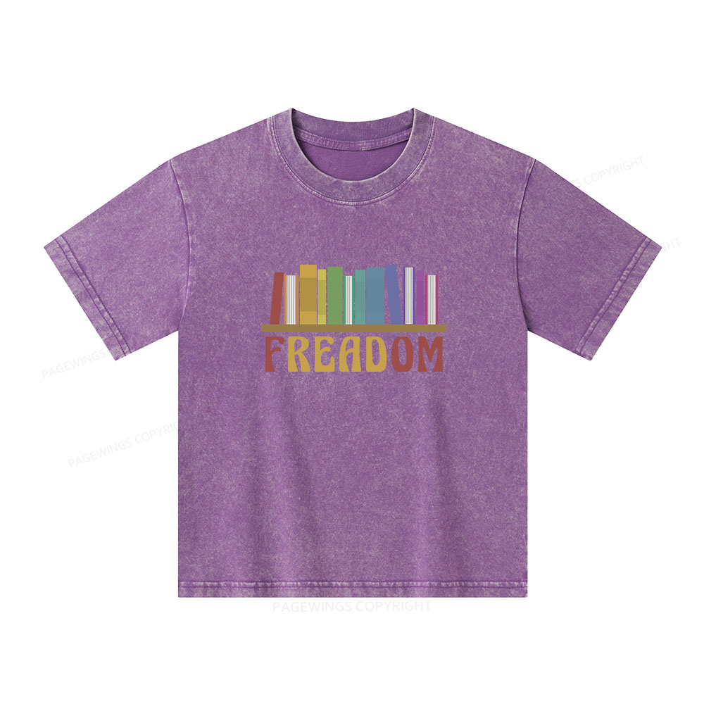 Pagewings Freadom Unisex Kids Washed T-shirt