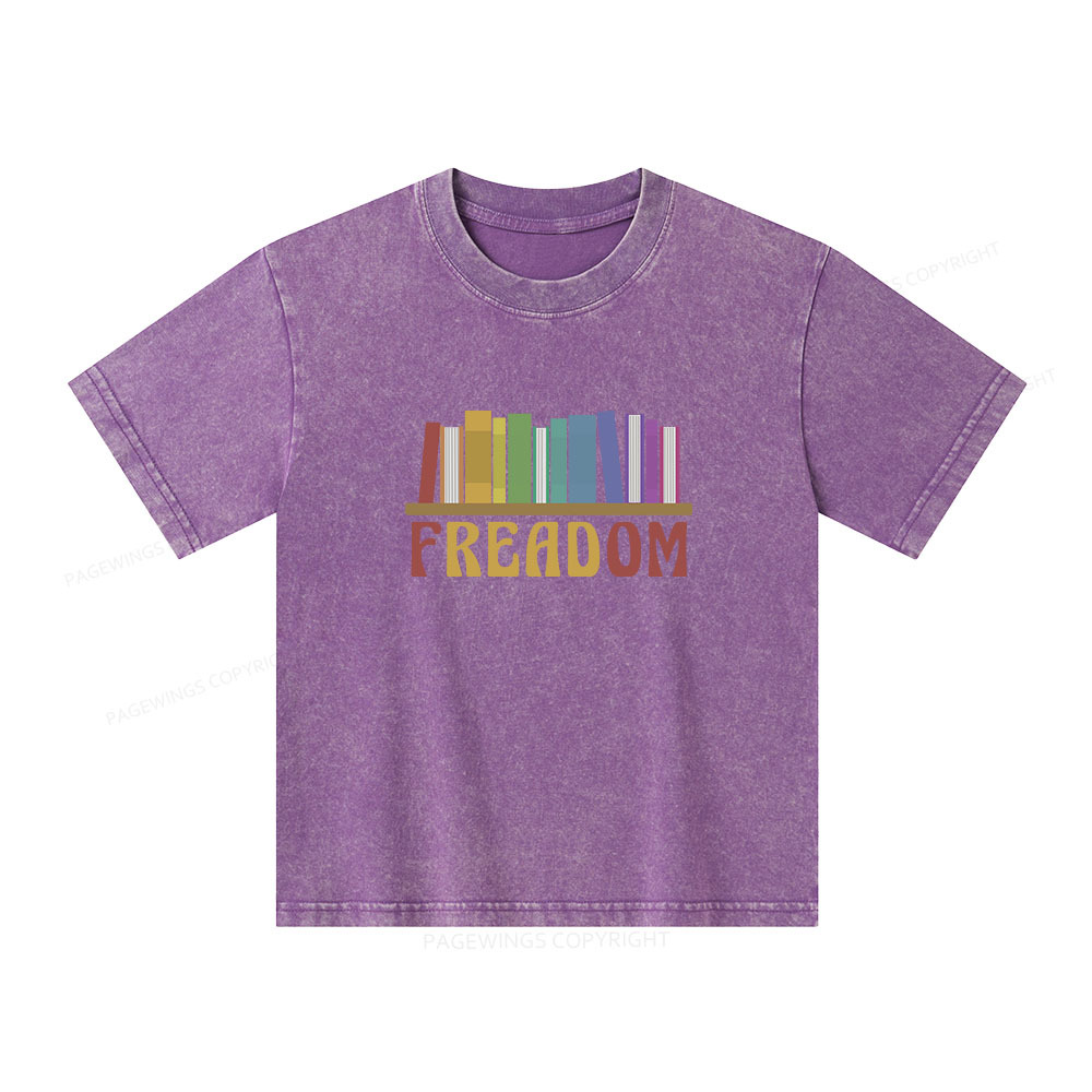 Pagewings Freadom Unisex Kids Washed T-shirt