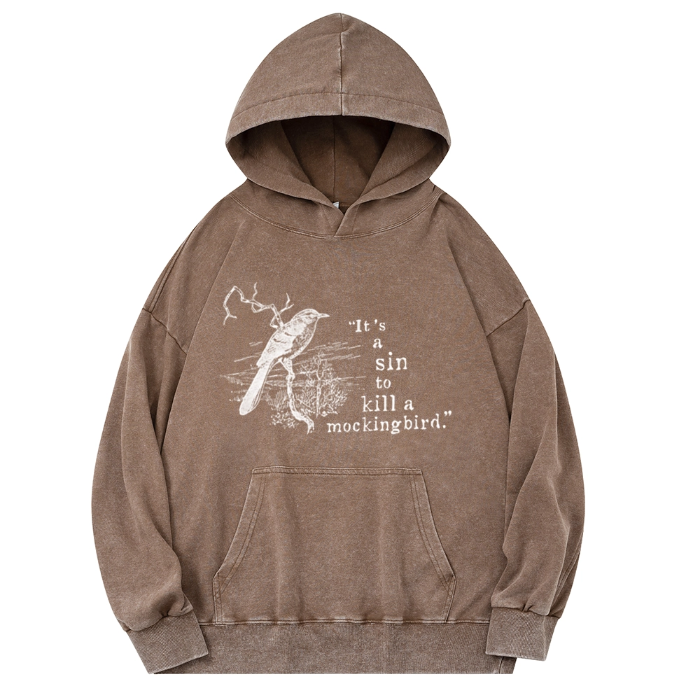 Pagewings It's A Sin To Kill a Mockingbird Unisex Washed Hoodie
