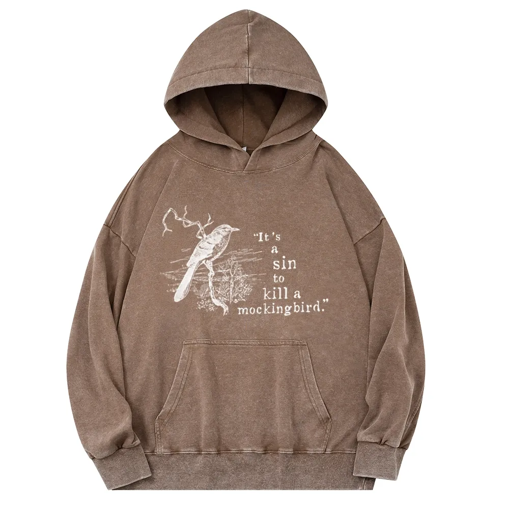 Pagewings It's A Sin To Kill a Mockingbird Unisex Washed Hoodie