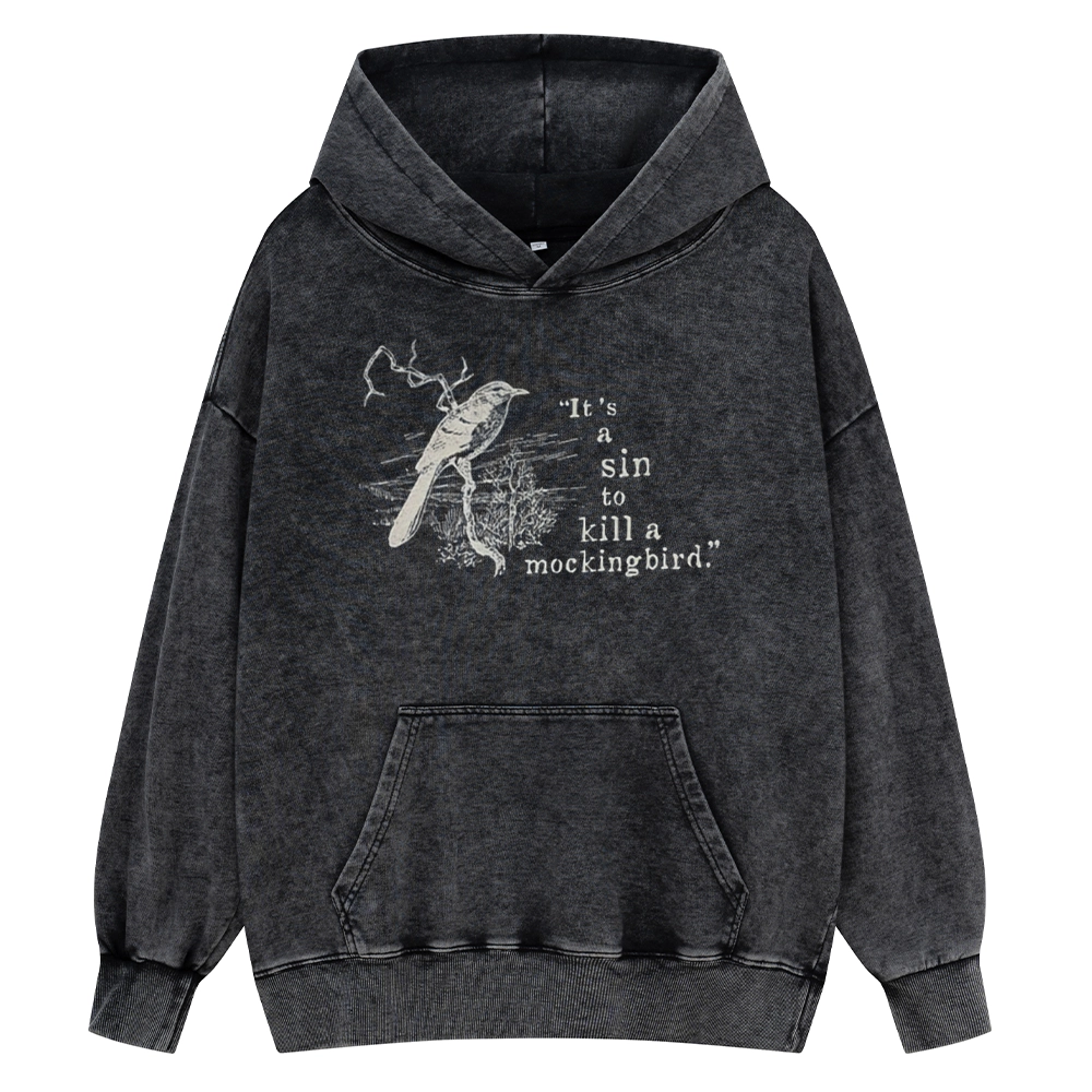Pagewings It's A Sin To Kill a Mockingbird Unisex Washed Hoodie