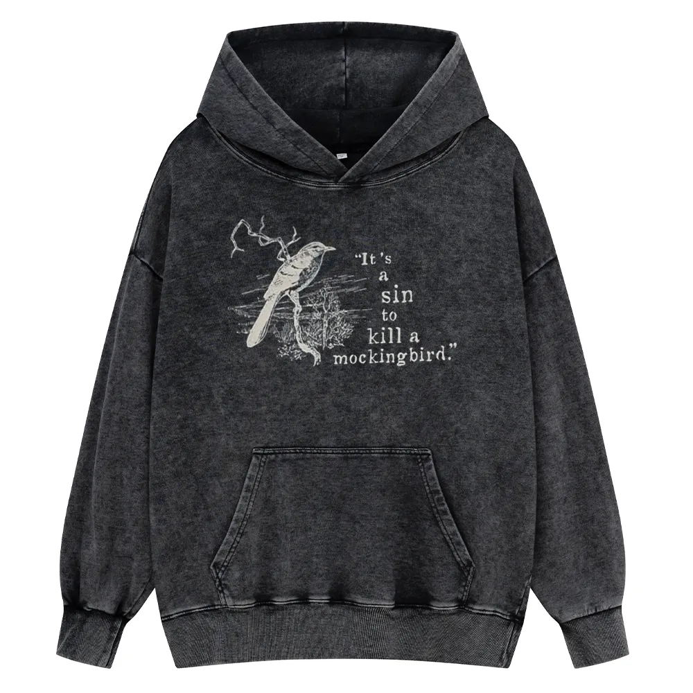 Pagewings It's A Sin To Kill a Mockingbird Unisex Washed Hoodie