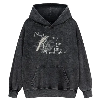 Pagewings It's A Sin To Kill a Mockingbird Unisex Washed Hoodie