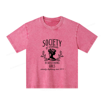 Pagewings Society Of Obstinate Headstrong Girls Unisex Kids Washed T-shirt