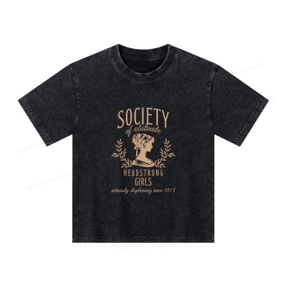 Pagewings Society Of Obstinate Headstrong Girls Unisex Kids Washed T-shirt