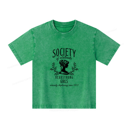 Pagewings Society Of Obstinate Headstrong Girls Unisex Kids Washed T-shirt