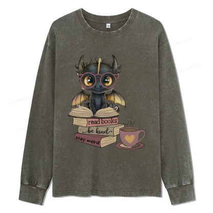 Pagewings Fourth Wing Dargon Unisex Washed Long Sleeve T-shirt