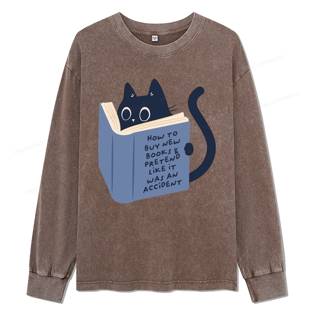 Pagewings How To Buy New Books Unisex Washed Long Sleeve T-shirt