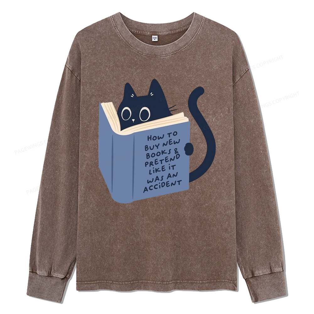 Pagewings How To Buy New Books Unisex Washed Long Sleeve T-shirt