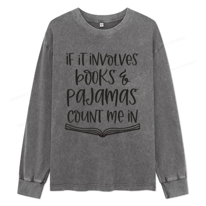 Pagewings  Books And Pajamas Unisex Washed Long Sleeve T-shirt